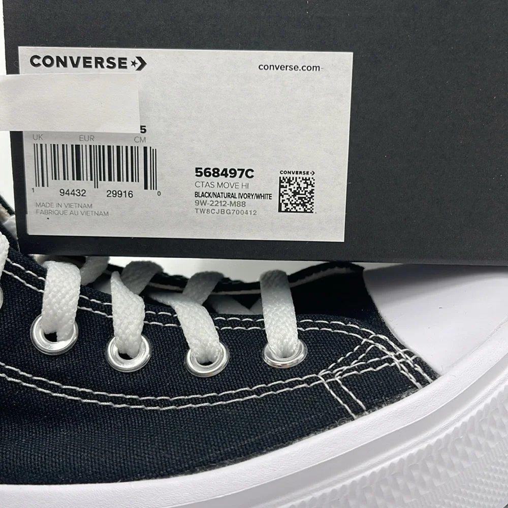 Converse WMNS CTAS MOVE HI
BLACK/NATURAL IVORY/WHITE 568497C Platforms Sneakers - Picture 14 of 16